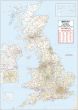 UK Roads Postcode Areas Large Wall Map (A5) Map
