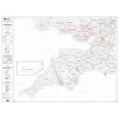 OS Admin Boundry Map - South West England