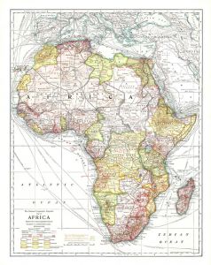 Africa - Published 1909 Map
