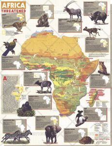 Africa Threatened  -  Published 1990 Map
