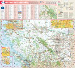 Alberta & British Columbia Wall Map