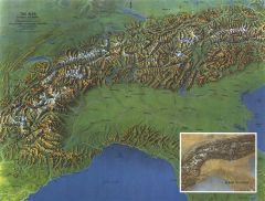 Alps, Europes Backbone  -  Published 1965 Map