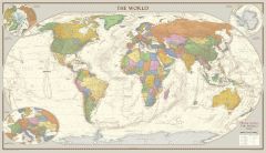 Antique Style World Map - Extra Large Map