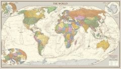 Antique Style World Map - Large Map