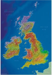 Artistic British Isles Wall Map