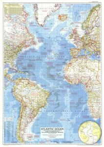 Atlantic Ocean  -  Published 1955 Map