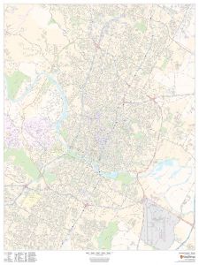 Austin, Texas Inner Metro - Portrait Map