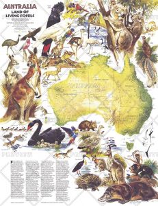 Australia, Land of Living Fossils  -  Published 1979 Map