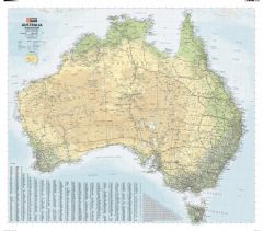 Australia Road & Terrain Wall Map