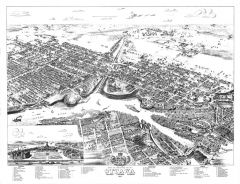 Bird's Eye View of the City of Ottawa Map