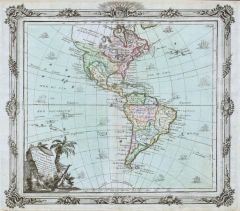 Brion de la Tour Map of North America and South America (1764) Map