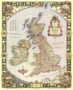 British Isles  -  Published 1949 Map