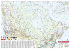 Canada Wall Map with Flags - English and French - Large Map