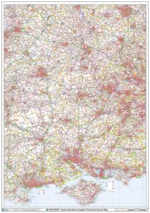 Central Southern England Postcode Sector Wall Map (S3) Map