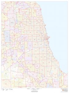 Chicago, Illinois ZIP Codes Map