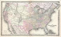 Colton Map of the United States (1855) Map