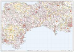 Devon, Dorset & Somerset��Postcode Sector Wall Map (S2) Map