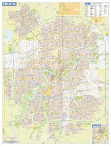 Edmonton Wall Map - Street Detail - Large Map