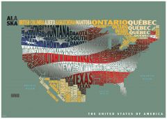 Graphic Map USA - flag Map