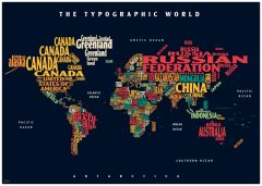 Graphic Map World - colours, black background Map