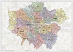 Greater London Authority Boroughs Wall Map