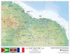 Guyana, Surinam & French Guiana Map
