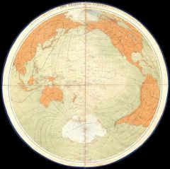 James Polar Projection of the Globe, Pacific Center (1860) Map