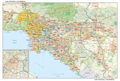 Los Angeles, California Wall Map