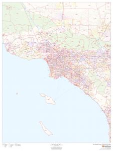 Los Angeles County, California ZIP Codes Map