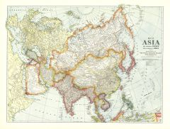 Map of Asia with Europe and a portion of Africa - Published 1921 Map