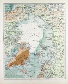 Map of Countries Around the North Pole in German (1899) Map