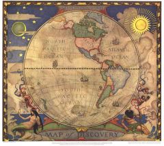 Map of Discovery, Western Hemisphere - Published 1928 Map