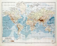 Map of the World in German (1899) Map