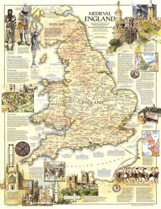 Medieval England  -  Published 1979 Map