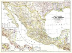 Mexico and Central America  -  Published 1953 Map