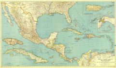 Mexico, Central America and the West Indies  -  Published 1934 Map