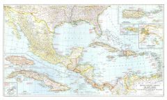 Mexico, Central America and the West Indies  -  Published 1939 Map