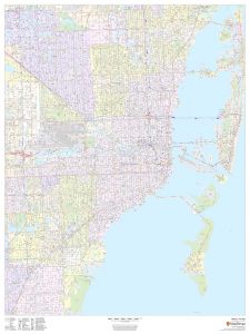 Miami, Florida - Portrait Map