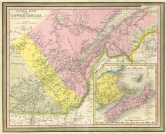Mitchell Map of Eastern Canada including Quebec (1850) Map