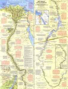 Nile Valley, Land of the Pharaohs  -  Published 1965 Map