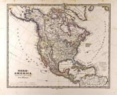 North America Map in German - Gotha Justus Perthes 1872 Atlas Map