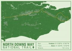 North Downs Way National Trail Map Print Map