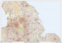 North England Postcode District Wall Map (D4) Map