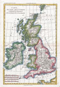 Raynal and Bonne Map of British Isles (1780) Map
