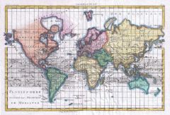 Raynal and Bonne Map of the World (1780) Map