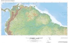 Regional Relief - Northern South America Map