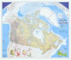 Relief Map of Canada Wall Map - Atlas of Canada Map