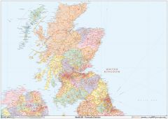 Scotland Postcode District Wall Map (D10) Map