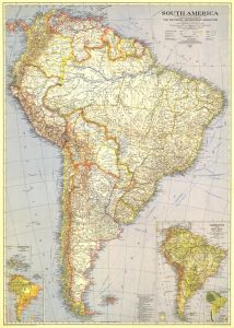 South America  -  Published 1937 Map