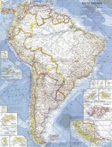 South America  -  Published 1960 Map